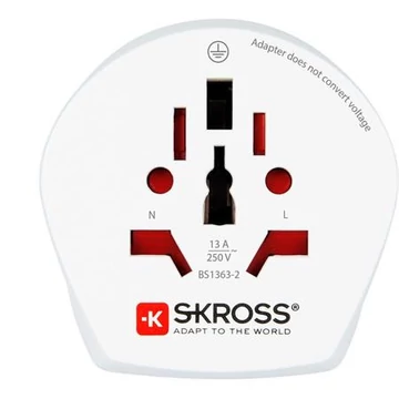 Adapter, Ausztráliába, Kínába, Európába utazóknak, földelt, SKROSS