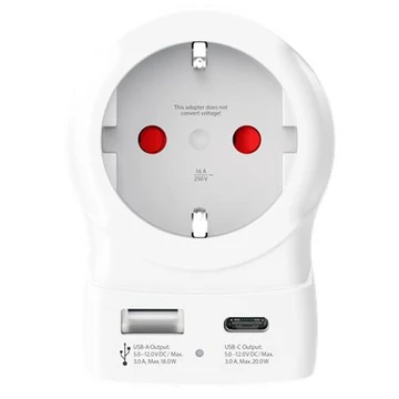 Adapter, Egyesült Államokba utazóknak, USB-C + USB-A, SKROSS