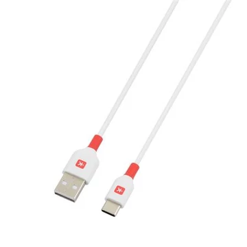 Töltőkábel, USB-A/USB-C, 2m, SKROSS, fehér
