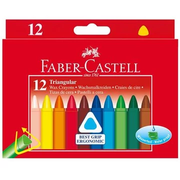 Zsírkréta, háromszögletű, FABER-CASTELL , 12 különböző szín Zsírkréta, háromszögletű, FABER-CASTELL , 12 különböző szín