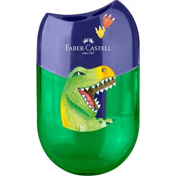 Hegyező display, kétlyukú, tartályos, FABER-CASTELL, dinoszaurusz