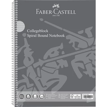 Spirálfüzet, A4, kockás, 80 lap, perforált, lyukasztott, FABER-CASTELL