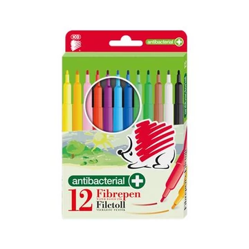 Filctoll készlet, 1 mm, antibakteriális, ICO "Süni 300", 12 különböző szín Filctoll készlet, 1 mm, antibakteriális, ICO "Süni 300", 12 különböző szín