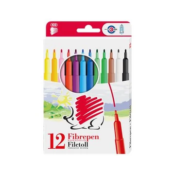 Filctoll készlet, 1 mm, ICO "Süni 300", 12 különböző szín Filctoll készlet, 1 mm, ICO "Süni 300", 12 különböző szín