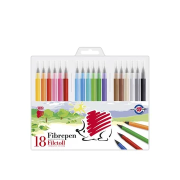 Filctoll készlet, 1 mm, ICO "Süni 300", 18 különböző szín Filctoll készlet, 1 mm, ICO "Süni 300", 18 különböző szín
