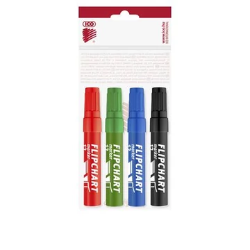 Flipchart marker készlet, 1-4 mm, vágott, ICO "Artip 12", 4 különböző szín Flipchart marker készlet, 1-4 mm, vágott, ICO "Artip 12", 4 különböző szín
