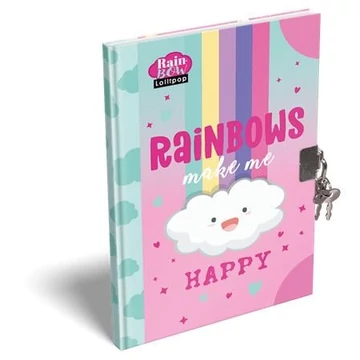 Emlékkönyv, lakattal, A5, keményfedeles, LIZZYSULI, "Lollipop Rainbow"