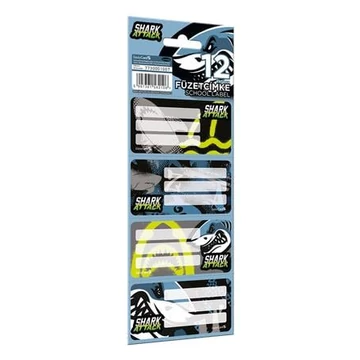 Füzetcímke, 12 db, LIZZYSULI, "Shark Attack"