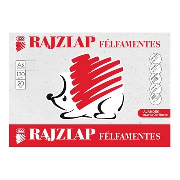Rajzlap, félfamentes, A3, 120 g/m2, ICO "Süni" Rajzlap, félfamentes, A3, 120 g/m2, ICO "Süni"