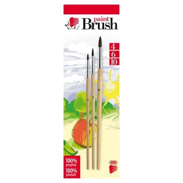 Ecsetkészlet, no. 4-6-10, fa, ICO "Süni", natúr Ecsetkészlet, no. 4-6-10, fa, ICO "Süni", natúr