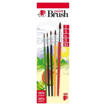 Ecsetkészlet, no. 2-4-6-8-10, fa, ICO "Süni", vegyes színek Ecsetkészlet, no. 2-4-6-8-10, fa, ICO "Süni", vegyes színek