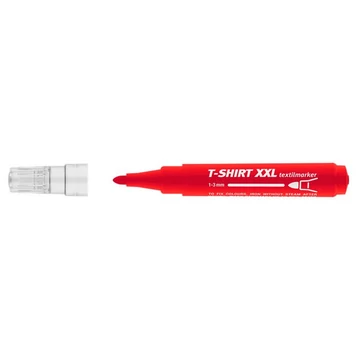 Textilmarker, 1-3 mm, kúpos, ICO "XXL T-Shirt", piros