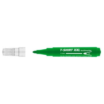 Textilmarker, 1-3 mm, kúpos, ICO "XXL T-Shirt", zöld