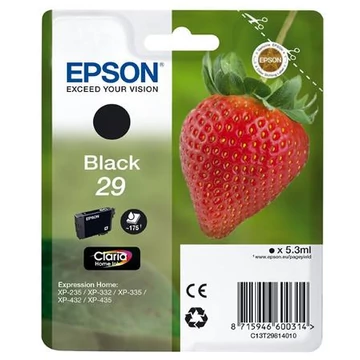 C13T29814010 Tintapatron XP235/332 nyomtatókhoz, EPSON, fekete, 5,3ml