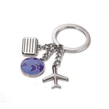 Kulcstartó, 3 charm dísszel, TROIKA "Világutazó" Kulcstartó, 3 charm dísszel, TROIKA "Világutazó"