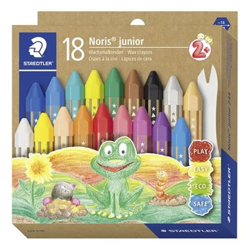 Zsírkréta, vastag, hatszögletű, STAEDTLER "Noris Junior 224", 18 különböző szín Zsírkréta, vastag, hatszögletű, STAEDTLER "Noris Junior 224", 18 különböző szín