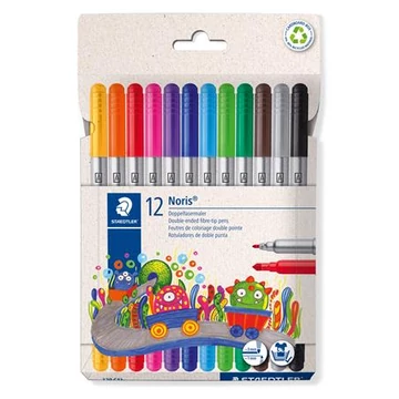 Filctoll készlet, 1-3 mm, kétvégű, kimosható, STAEDTLER "Noris® 320, 12 különböző szín Filctoll készlet, 1-3 mm, kétvégű, kimosható, STAEDTLER "Noris® 320, 12 különböző szín