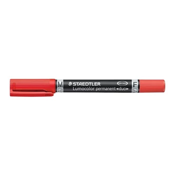 Alkoholos marker, 0,6/1,5 mm, kúpos, kétvégű, STAEDTLER "Lumocolor® duo 348", piros Alkoholos marker, 0,6/1,5 mm, kúpos, kétvégű, STAEDTLER "Lumocolor® duo 348", piros