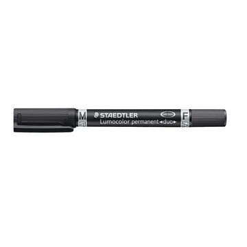 Alkoholos marker, 0,6/1,5 mm, kúpos, kétvégű, STAEDTLER "Lumocolor® duo 348", fekete Alkoholos marker, 0,6/1,5 mm, kúpos, kétvégű, STAEDTLER "Lumocolor® duo 348", fekete
