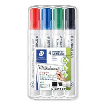 Táblamarker készlet, 2-5 mm, vágott, STAEDTLER "Lumocolor® 351 B", 4 különböző szín Táblamarker készlet, 2-5 mm, vágott, STAEDTLER "Lumocolor® 351 B", 4 különböző szín