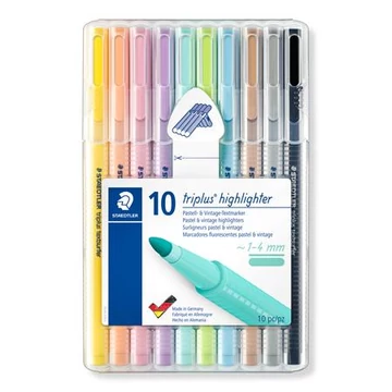 Szövegkiemelő készlet, 1-4 mm, STAEDTLER "362 C", 10 különböző szín Szövegkiemelő készlet, 1-4 mm, STAEDTLER "362 C", 10 különböző szín