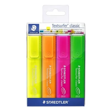 Szövegkiemelő készlet, 1-5 mm, STAEDTLER "Classic 364", 4 különböző szín Szövegkiemelő készlet, 1-5 mm, STAEDTLER "Classic 364", 4 különböző szín