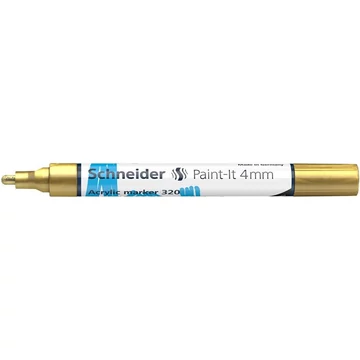Dekormarker, akril, 4 mm, SCHNEIDER "Paint-It 320", arany