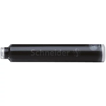 Töltőtoll patron, 6 db, SCHNEIDER, fekete