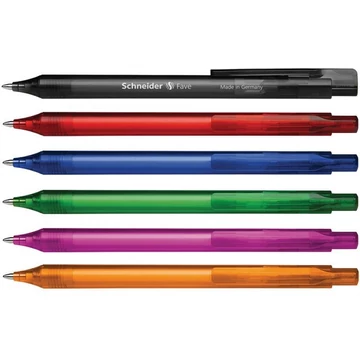 Golyóstoll, 0,5 mm, nyomógombos, SCHNEIDER "Fave", vegyes színek Golyóstoll, 0,5 mm, nyomógombos, SCHNEIDER "Fave", vegyes színek