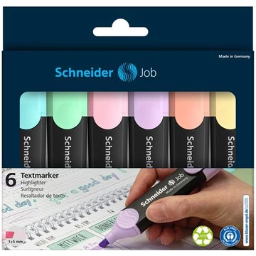 Szövegkiemelő készlet, 1-5 mm, SCHNEIDER "Job Pastel", 6 különböző pasztell szín Szövegkiemelő készlet, 1-5 mm, SCHNEIDER "Job Pastel", 6 különböző pasztell szín