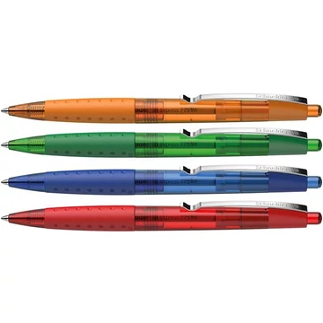 Golyóstoll, 0,5 mm, nyomógombos, SCHNEIDER "Loox", kék, 20 db/csomag