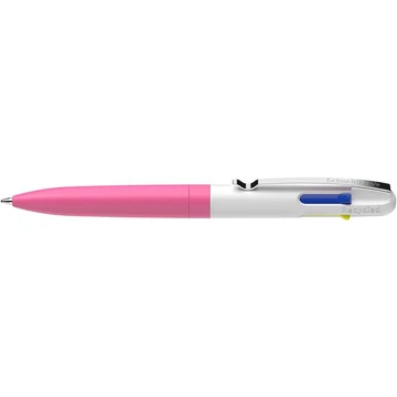 Golyóstoll, 0,5 mm, nyomógombos, négyszínű, SCHNEIDER "Take 4 Neon", rózsaszín-fehér Golyóstoll, 0,5 mm, nyomógombos, négyszínű, SCHNEIDER "Take 4 Neon", rózsaszín-fehér
