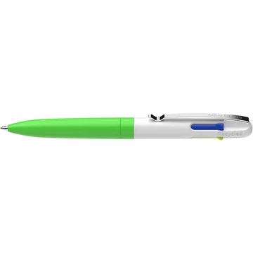 Golyóstoll, 0,5 mm, nyomógombos, négyszínű, SCHNEIDER "Take 4 Neon", zöld-fehér Golyóstoll, 0,5 mm, nyomógombos, négyszínű, SCHNEIDER "Take 4 Neon", zöld-fehér