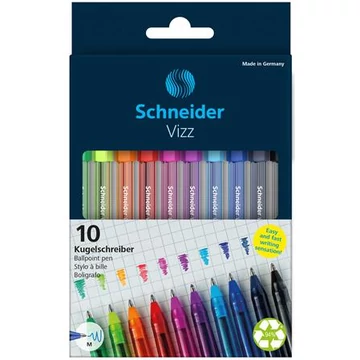 Golyóstoll készlet, 0,5 mm, kupakos, SCHNEIDER "Vizz", vegyes színek