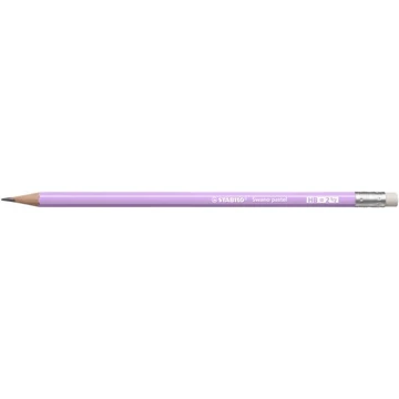 Grafitceruza radírral, HB, hatszögletű, STABILO "Swano Pastel", lila