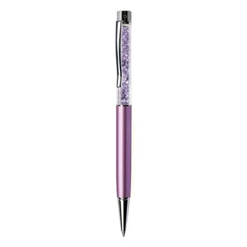 Golyóstoll, világoslila, felül világoslila SWAROVSKI® kristállyal töltve, 14 cm, ART CRYSTELLA®