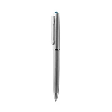 Golyóstoll, ezüst, "Oslo", aquakék SWAROVSKI® kristállyal, 13 cm, ART CRYSTELLA®