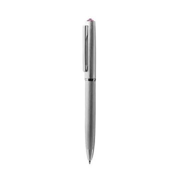 Golyóstoll, ezüst, "Oslo", rózsaszín SWAROVSKI® kristállyal, 13 cm, ART CRYSTELLA®