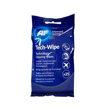 Tisztítókendő, képernyőhöz, alkoholmentes, nedves, 25 db, AF "Tech-wipes" Tisztítókendő, képernyőhöz, alkoholmentes, nedves, 25 db, AF "Tech-wipes"