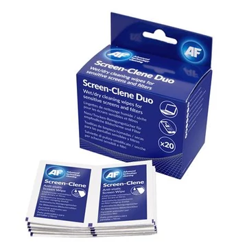 Tisztítókendő, képernyőhöz, 20 db nedves-száraz kendőpár, AF "Screen-Clene Duo" Tisztítókendő, képernyőhöz, 20 db nedves-száraz kendőpár, AF "Screen-Clene Duo"