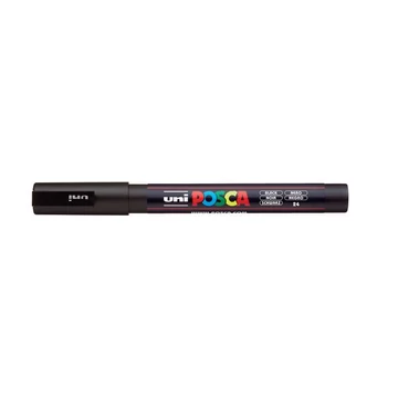Dekormarker, 0,9-1,3 mm, UNI "Posca PC-3M", fekete Dekormarker, 0,9-1,3 mm, UNI "Posca PC-3M", fekete