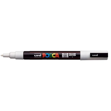Dekormarker, 0,9-1,3 mm, UNI "Posca PC-3M", fehér Dekormarker, 0,9-1,3 mm, UNI "Posca PC-3M", fehér