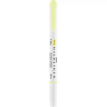 Szövegkiemelő, 1,0/3,5 mm, kétvégű, ZEBRA "Mildliner Fluorescent", sárga