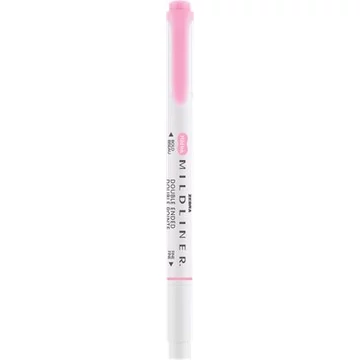 Szövegkiemelő, 1,0/3,5 mm, kétvégű, ZEBRA "Mildliner Fluorescent", rózsaszín