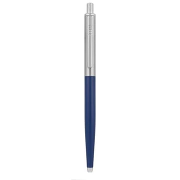 Golyóstoll, 0,24 mm, nyomógombos, ezüst színű klip, kék tolltest, ZEBRA "901", kék