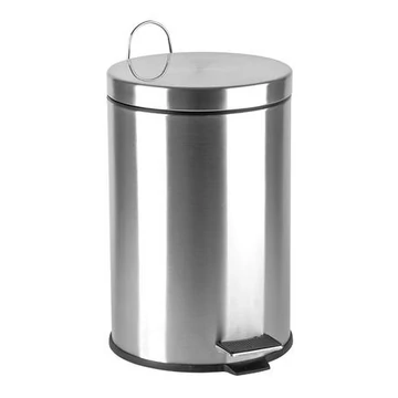 Pedálos szemetes, rozsdamentes acél, kivehető műanyag vödörrel, 12 liter Pedálos szemetes, rozsdamentes acél, kivehető műanyag vödörrel, 12 liter
