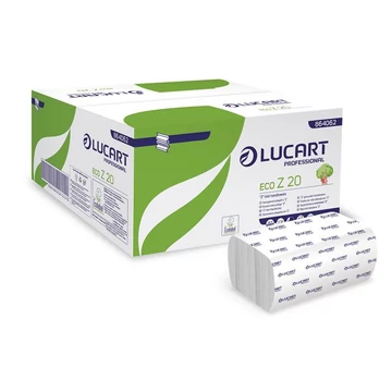 Kéztörlő, Z hajtogatott, 2 rétegű, 200 lap, Slim adagolóhoz, LUCART "ECO Z 20", fehér Kéztörlő, Z hajtogatott, 2 rétegű, 200 lap, Slim adagolóhoz, LUCART "ECO Z 20", fehér