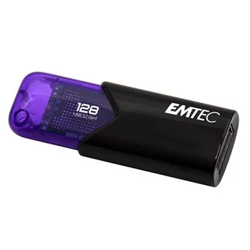 Pendrive, 128GB, USB 3.2, EMTEC "B110 Click Easy", fekete-lila Pendrive, 128GB, USB 3.2, EMTEC "B110 Click Easy", fekete-lila