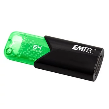 Pendrive, 64GB, USB 3.2, EMTEC "B110 Click Easy", fekete-zöld Pendrive, 64GB, USB 3.2, EMTEC "B110 Click Easy", fekete-zöld