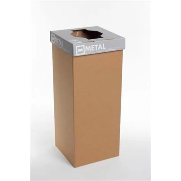 Szelektív hulladékgyűjtő, újrahasznosított, angol felirat, 50 l, RECOBIN "Office", szürke
